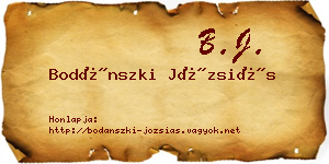 Bodánszki Józsiás névjegykártya
